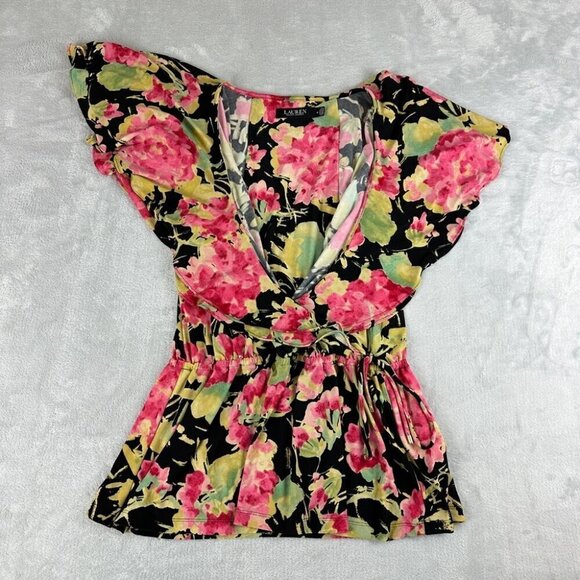Ralph Lauren Floral Blouse Women’s Size M - Picture 1 of 14